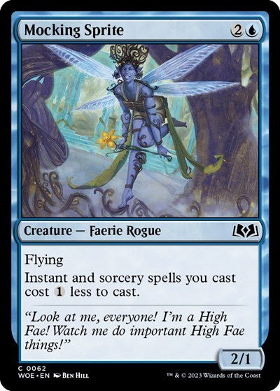 Mocking Sprite (Wilds of Eldraine) Near Mint - Nick Nack's Full Frontal Attack