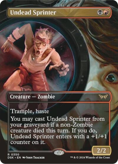 Undead Sprinter (Borderless) (Duskmourn: House of Horror) Near Mint - Nick Nack's Full Frontal Attack