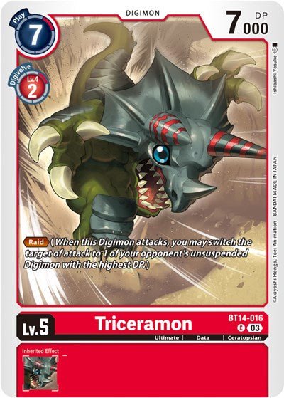 Triceramon (Blast Ace) Near Mint - Nick Nack's Full Frontal Attack