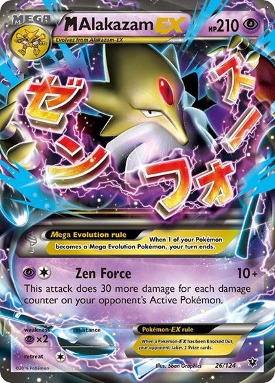 M Alakazam EX (XY - Fates Collide) Near Mint Holofoil - Nick Nack's Full Frontal Attack