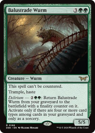 Balustrade Wurm (Duskmourn: House of Horror) Near Mint - Nick Nack's Full Frontal Attack