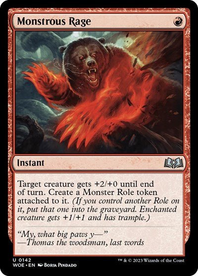 Monstrous Rage (Wilds of Eldraine) Near Mint - Nick Nack's Full Frontal Attack