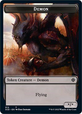 Demon Double-sided Token (Commander 2022 Starter Decks) Near Mint - Nick Nack's Full Frontal Attack