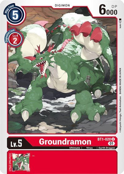 Groundramon BT1 - 020 (Alternate Art) (Starter Deck 07: Gallantmon) Near Mint - Nick Nack's Full Frontal Attack