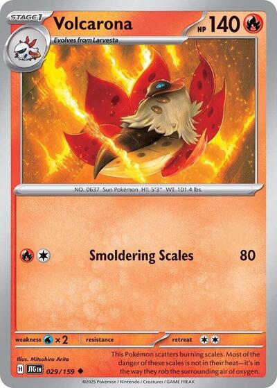 Volcarona (SV09: Journey Together) Near Mint Reverse Holofoil - Nick Nack's Full Frontal Attack