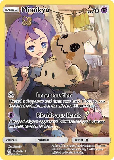 Mimikyu (Secret) (SM - Cosmic Eclipse) Near Mint Holofoil - Nick Nack's Full Frontal Attack