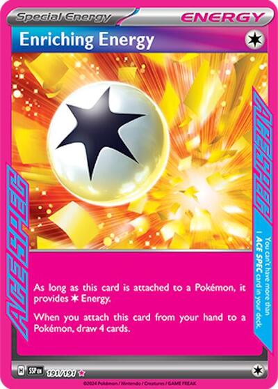 Enriching Energy (SV08: Surging Sparks) Near Mint Holofoil - Nick Nack's Full Frontal Attack
