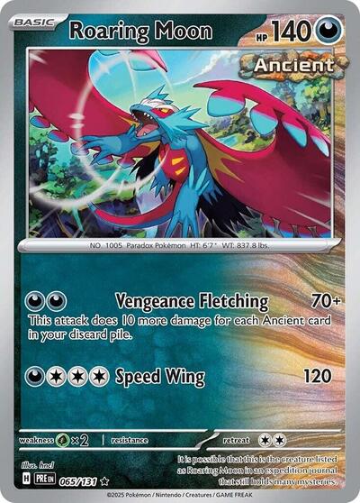 Roaring Moon (SV: Prismatic Evolutions) Near Mint Reverse Holofoil - Nick Nack's Full Frontal Attack