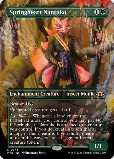 Springheart Nantuko (Borderless) (Modern Horizons 3) Near Mint - Nick Nack's Full Frontal Attack
