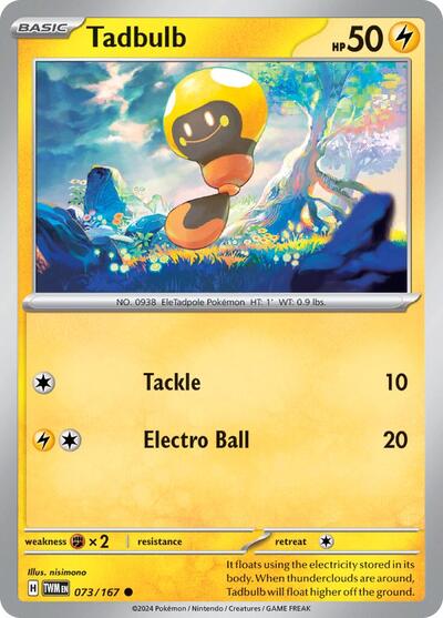 Tadbulb (SV06: Twilight Masquerade) Near Mint Reverse Holofoil - Nick Nack's Full Frontal Attack