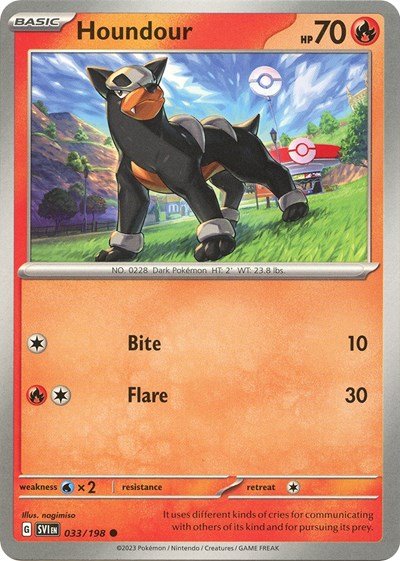 Houndour - 033 (Scarlet and Violet: Base Set) Near Mint - Nick Nack's Full Frontal Attack
