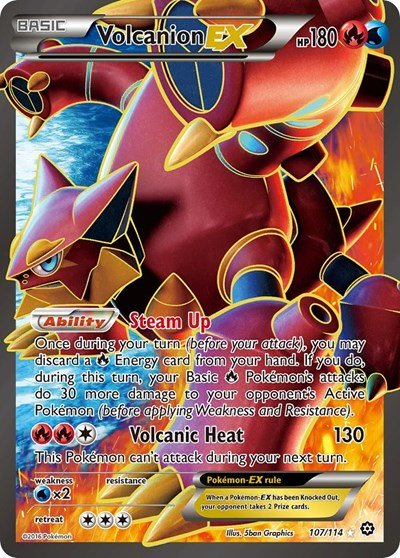 Volcanion EX (Full Art) (XY - Steam Siege) Near Mint Holofoil - Nick Nack's Full Frontal Attack