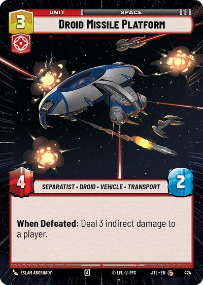 Droid Missile Platform (Hyperspace) (Jump to Lightspeed) Near Mint - Nick Nack's Full Frontal Attack