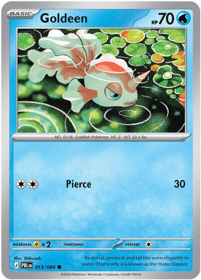 Goldeen - 013 (ME05: Pitch Black) Near Mint Reverse Holofoil - Nick Nack's Full Frontal Attack