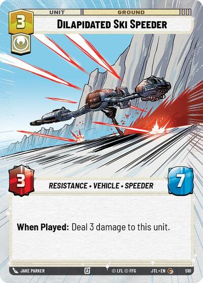 Dilapidated Ski Speeder (Hyperspace) (Jump to Lightspeed) Near Mint - Nick Nack's Full Frontal Attack