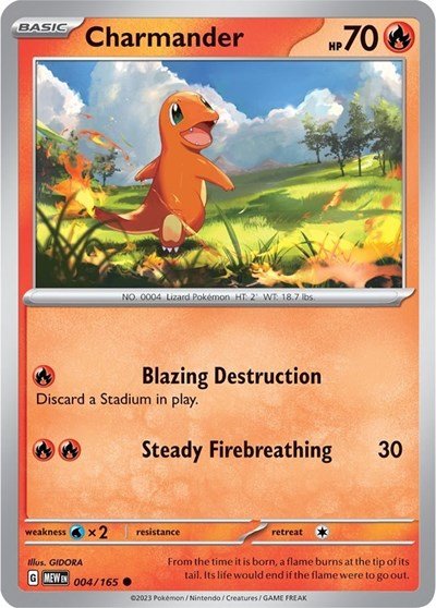 Charmander - 004 (Scarlet and Violet: 151) Near Mint - Nick Nack's Full Frontal Attack