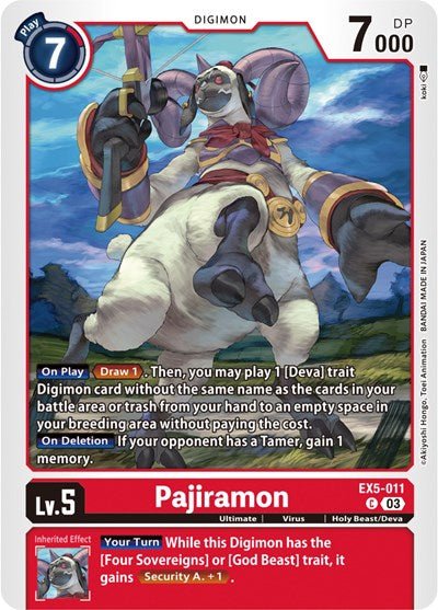 Pajiramon (Animal Colosseum) Near Mint - Nick Nack's Full Frontal Attack
