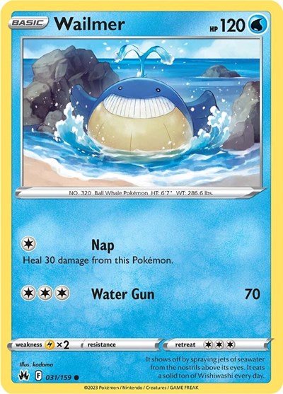 Wailmer (Crown Zenith) Near Mint Reverse Holofoil - Nick Nack's Full Frontal Attack