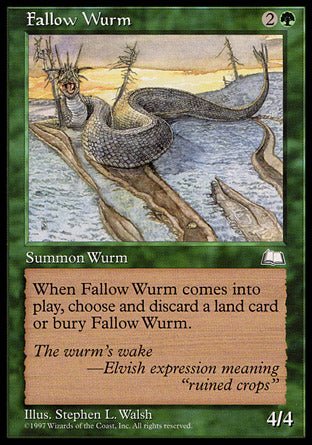 Fallow Wurm (Weatherlight) Light Play - Nick Nack's Full Frontal Attack