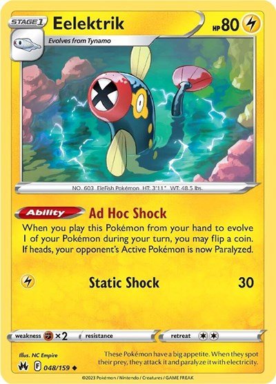Eelektrik (Crown Zenith) Near Mint Reverse Holofoil - Nick Nack's Full Frontal Attack