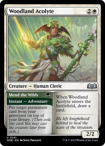 Woodland Acolyte (Wilds of Eldraine) Near Mint - Nick Nack's Full Frontal Attack
