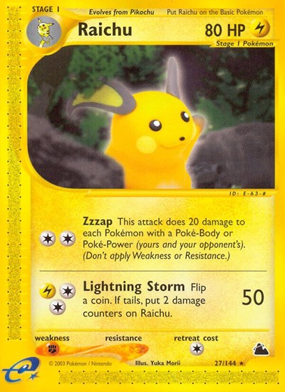 Raichu (27) (Skyridge) Light Play