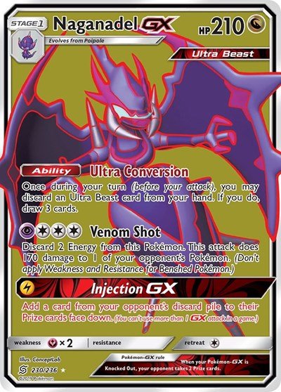 Naganadel GX (Full Art) (SM - Unified Minds) Near Mint Holofoil - Nick Nack's Full Frontal Attack