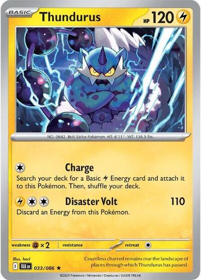 Thundurus (SV: Black Bolt) Near Mint Reverse Holofoil - Nick Nack's Full Frontal Attack