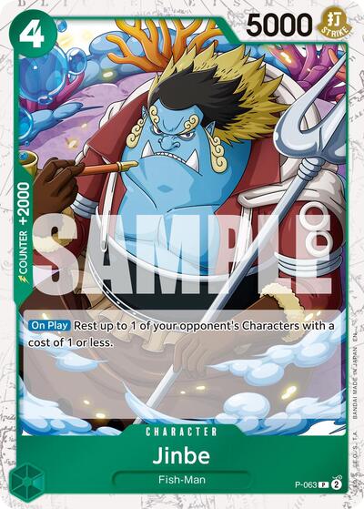 Jinbe P - 063 (Pirate Foil) (Premium Booster - The Best - Vol. 2) Near Mint Foil - Nick Nack's Full Frontal Attack
