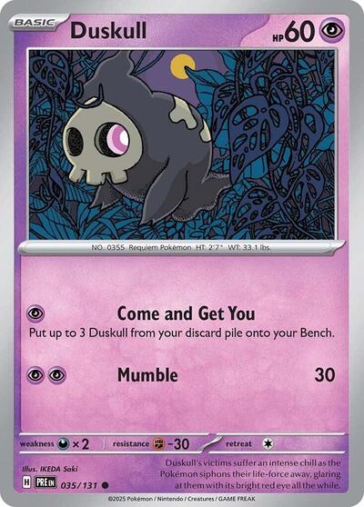 Duskull (SV: Prismatic Evolutions) Near Mint - Nick Nack's Full Frontal Attack