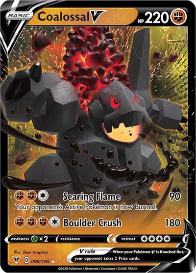 Coalossal V (SWSH04: Vivid Voltage) Near Mint Holofoil - Nick Nack's Full Frontal Attack