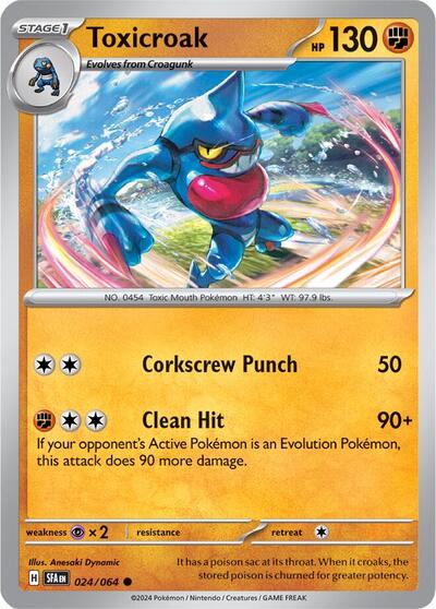 Toxicroak (SV: Shrouded Fable) Near Mint Reverse Holofoil - Nick Nack's Full Frontal Attack