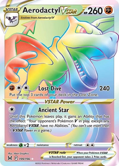 Aerodactyl VSTAR (Secret) (SWSH11: Lost Origin) Near Mint Holofoil