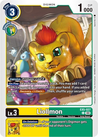 Liollmon (Animal Colosseum) Near Mint - Nick Nack's Full Frontal Attack