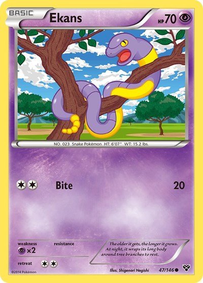 Ekans (XY Base Set) Heavy Play - Nick Nack's Full Frontal Attack