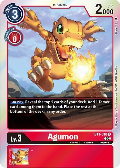 Agumon BT1 - 010 (Resurgence Booster Reprint) (Resurgence Booster) Near Mint Foil - Nick Nack's Full Frontal Attack