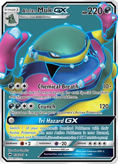 Alolan Muk GX (Full Art) (SM - Burning Shadows) Near Mint Holofoil - Nick Nack's Full Frontal Attack