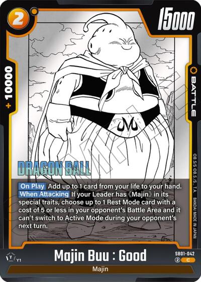 Majin Buu : Good SB01 - 042 (Manga Booster 01) Near Mint - Nick Nack's Full Frontal Attack