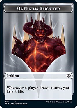 Emblem - Ob Nixilis Reignited Double-sided Token (Commander 2022 Starter Decks) Near Mint - Nick Nack's Full Frontal Attack