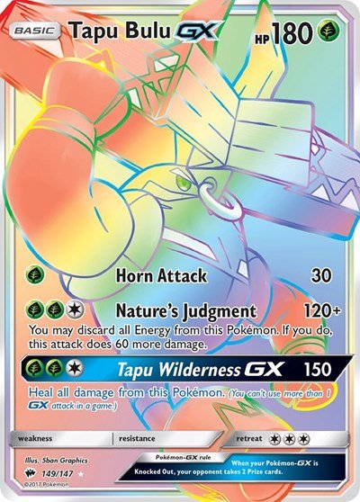 Tapu Bulu GX (Secret) (SM - Burning Shadows) Near Mint Holofoil - Nick Nack's Full Frontal Attack