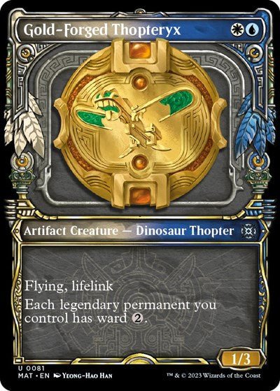 Gold - Forged Thopteryx (Showcase) (March of the Machine: The Aftermath) Near Mint - Nick Nack's Full Frontal Attack