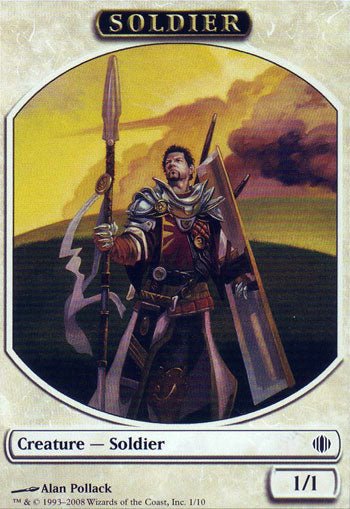 Soldier Token (Shards of Alara) Near Mint - Nick Nack's Full Frontal Attack
