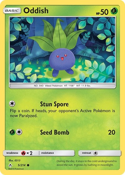Oddish (5) (SM - Unbroken Bonds) Near Mint