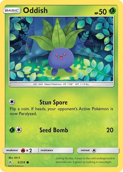 Oddish (5) (SM - Unbroken Bonds) Near Mint - Nick Nack's Full Frontal Attack