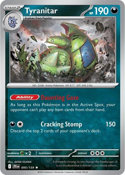 Tyranitar (SV09: Journey Together) Light Play Reverse Holofoil - Nick Nack's Full Frontal Attack