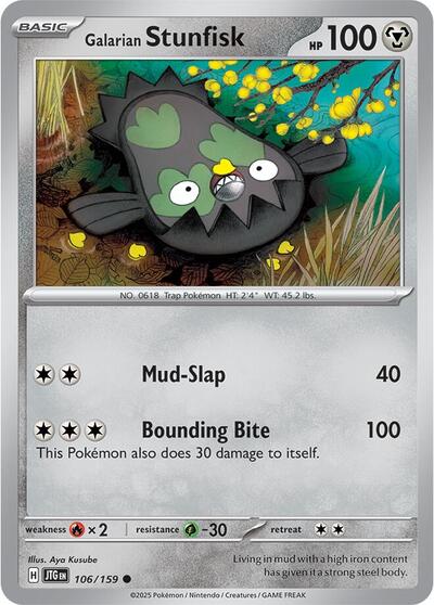 Galarian Stunfisk (SV09: Journey Together) Near Mint - Nick Nack's Full Frontal Attack