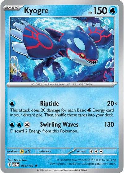 Kyogre (ME01: Mega Evolution) Near Mint Holofoil - Nick Nack's Full Frontal Attack