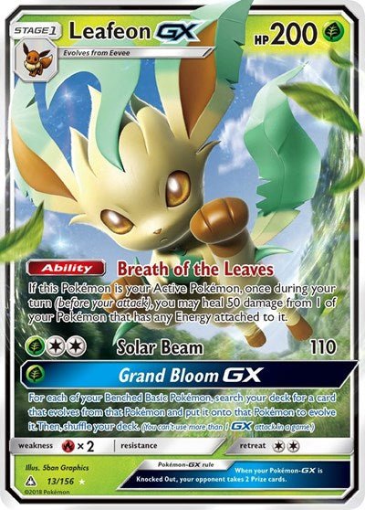 Leafeon GX (SM - Ultra Prism) Near Mint Holofoil - Nick Nack's Full Frontal Attack