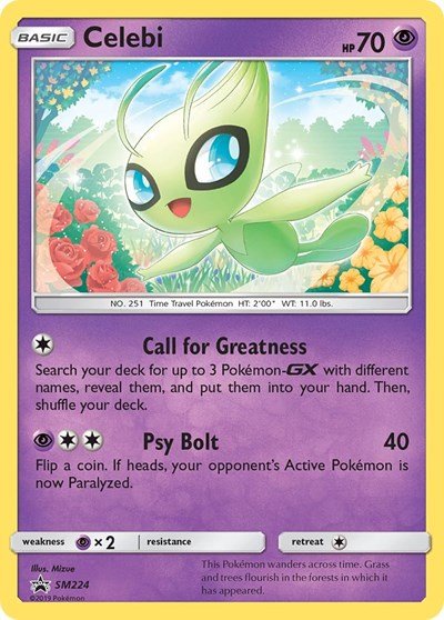 Celebi - SM224 (SM Promos) Near Mint Holofoil - Nick Nack's Full Frontal Attack