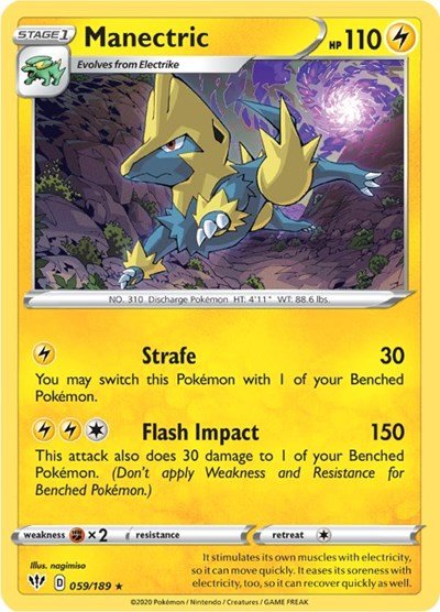 Manectric (SWSH03: Darkness Ablaze) Near Mint - Nick Nack's Full Frontal Attack